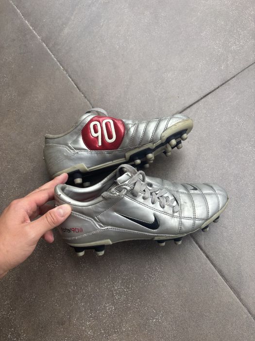 Buty męskie korki nike total 90 42,5 piłkarskie srebrne vintage