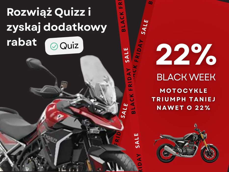 Triumph Tiger Black week w Triumph Białystok Tiger 900, kufry oferta black friday