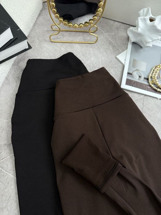 Лосини на флісі шоколад чорний мікродайвінг