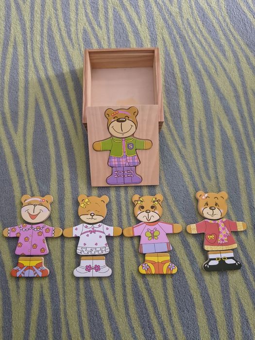 Zabawka drewniane misie puzzle