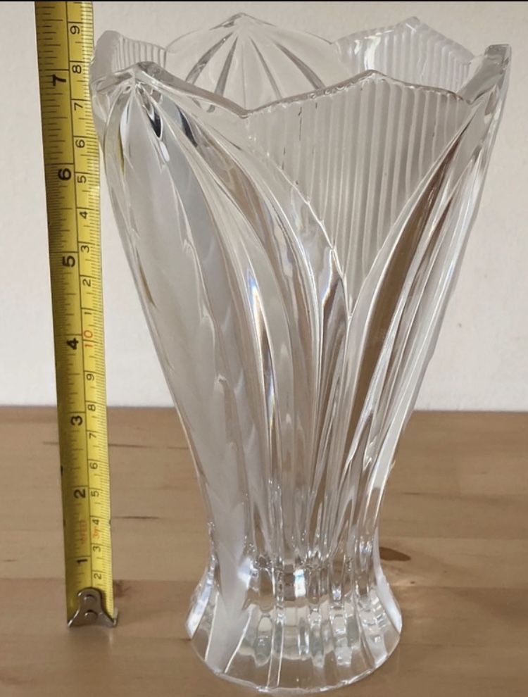 Vintage wazon szklany w stylu art deco PRL polsie szkło