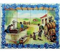 Painéis de Azulejos para Parede Adega do Vinho Pisar das Uvas 60x45 CM