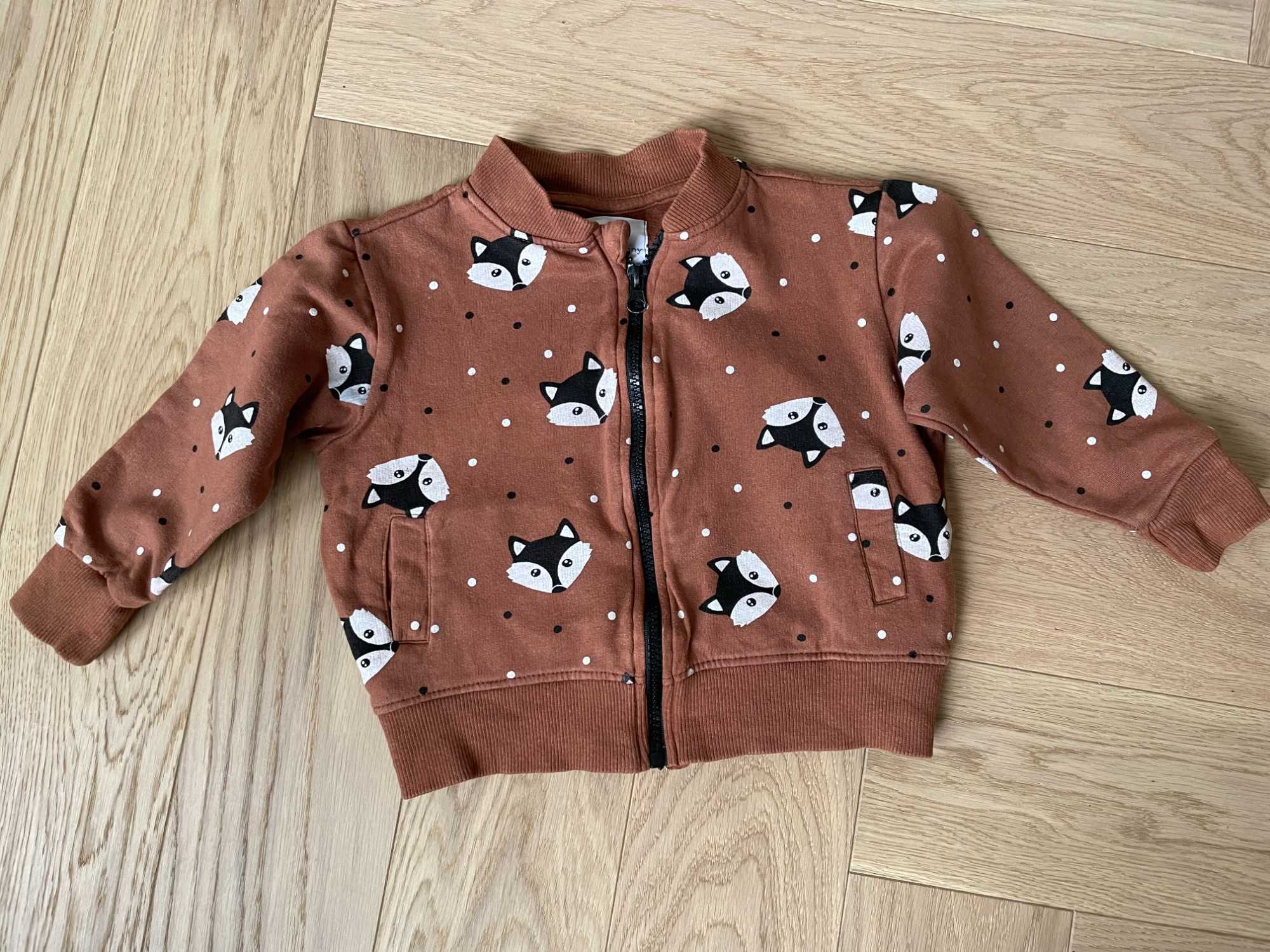 Bluza dziecięca rozpinana Fox&Bunny r.98, zapinana na zamek, print lis