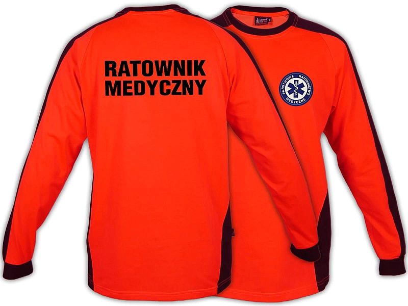 Koszulka ratownicza FLUO męska FUNKCYJNA z długim rękawem (L)