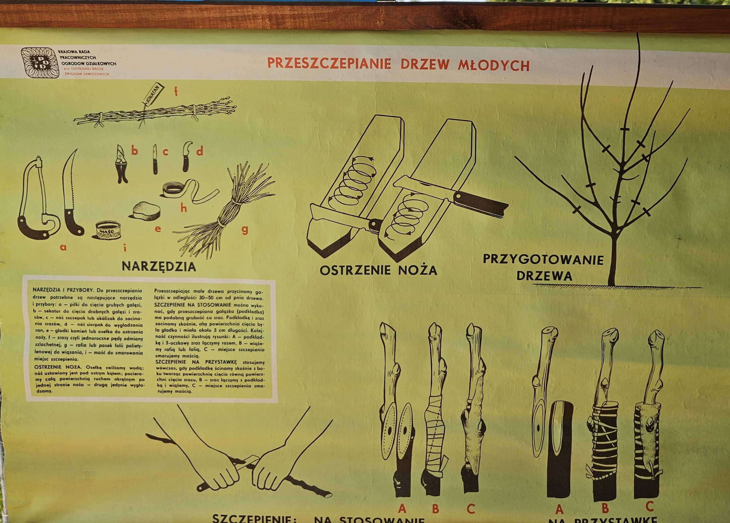 Tablice instruktażowe ogrodnicze PRL