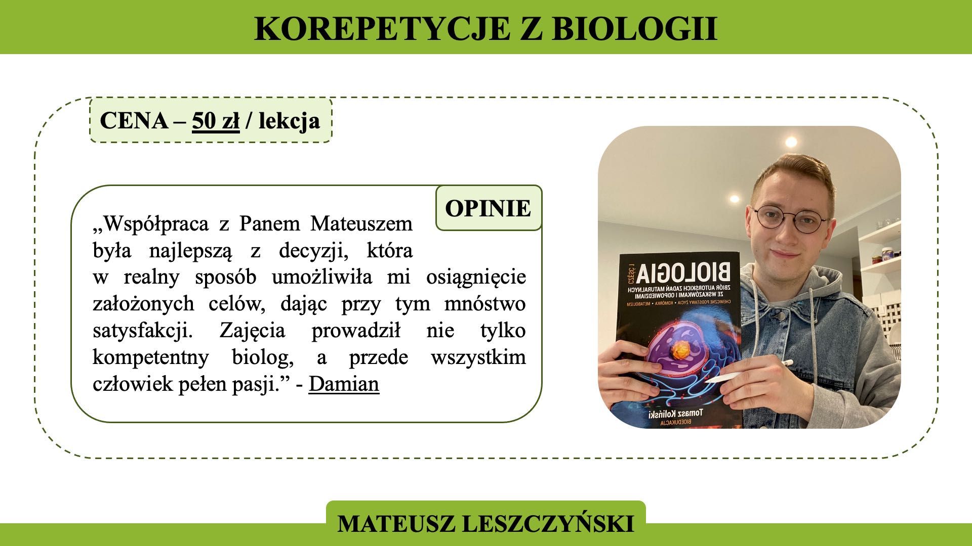 Korepetycje z czynnym nauczycielem biologii!