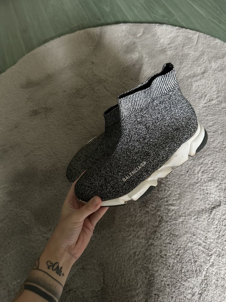 Balenciaga speed trainer 38 skarpetowe sneakersy brokat glitter