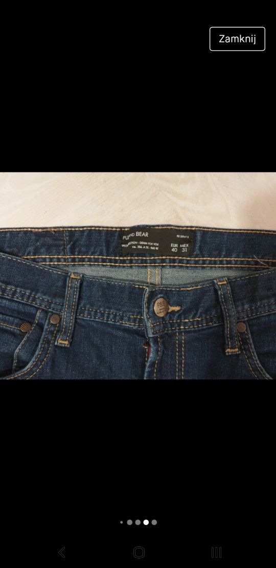 Męskie spodnie jeansy skinny granatowe rozm. 31  M Pull & Bear