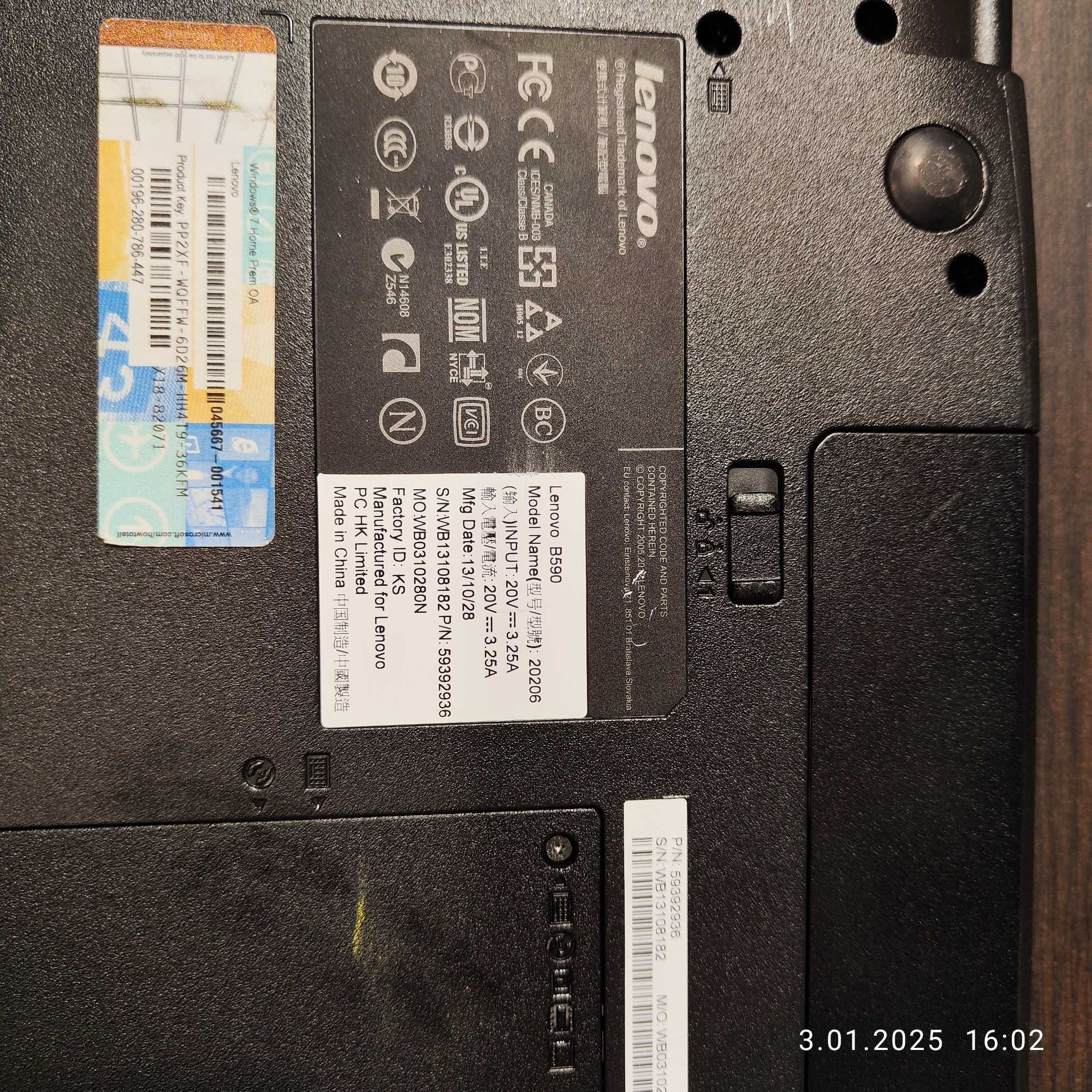 Komputer laptop Lenovo 15"  model 20206 Gratis Drukarka