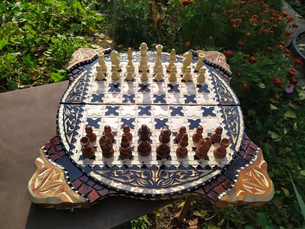 Шикарные Резные шахматы 60х60 см,ручная работа