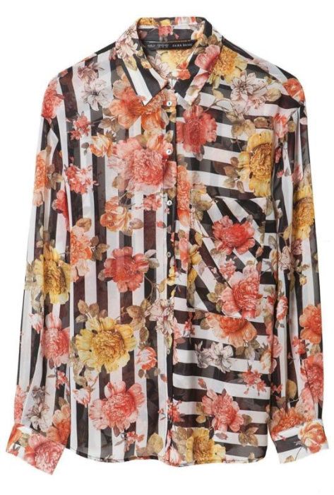 camisa Zara semi-transparente