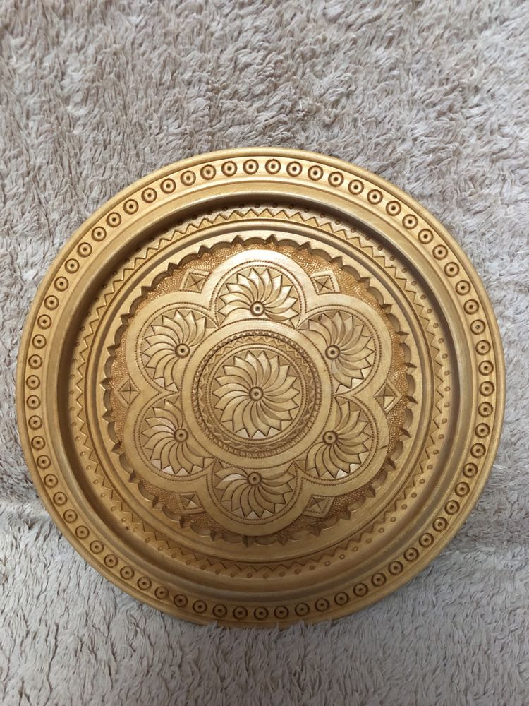 Деревянная, декоративная сувенирная тарелка