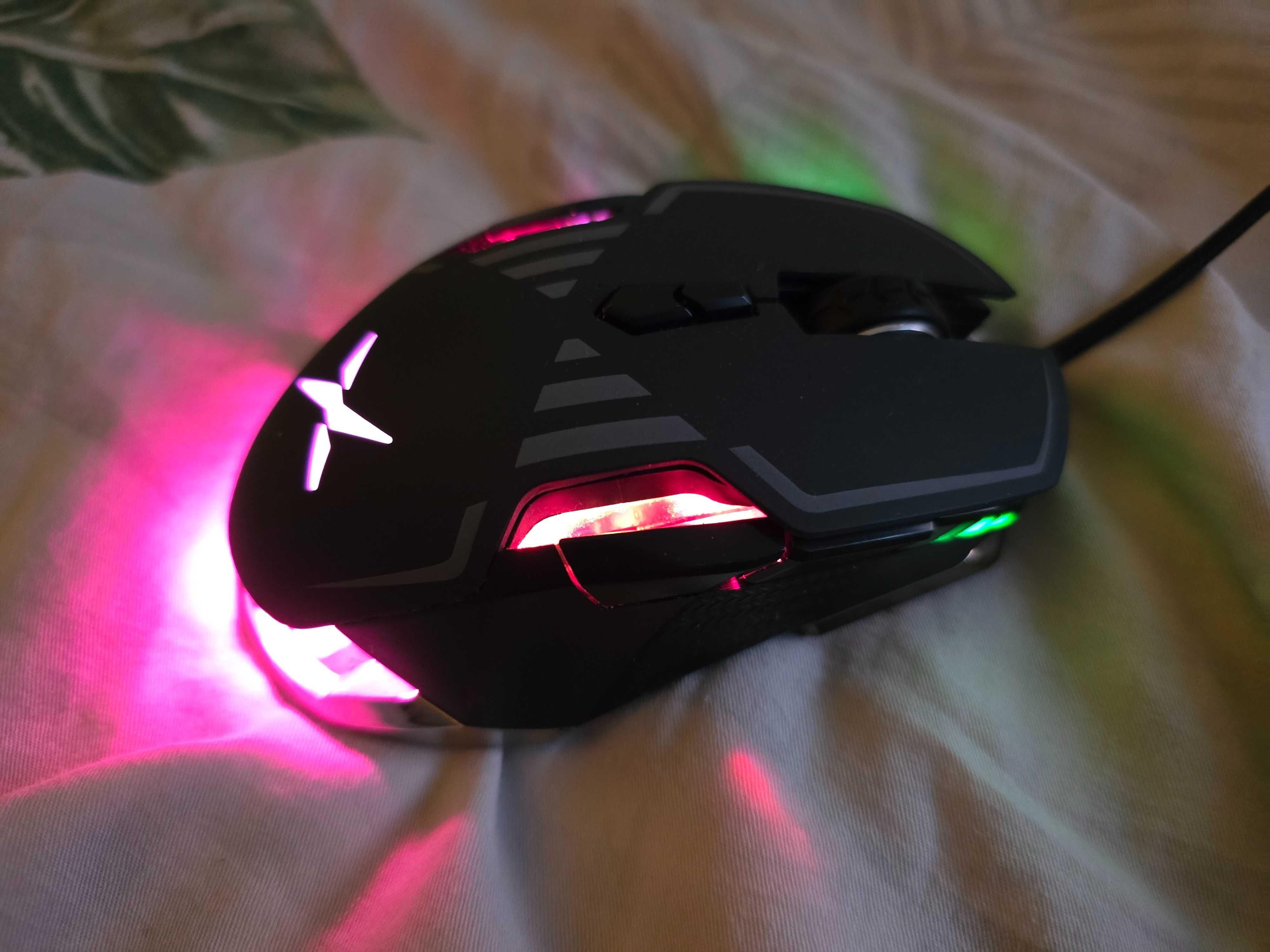 Mysz, myszka gamingowa Delux M628BU 16000 DPI RGB - stan bardzo dobry