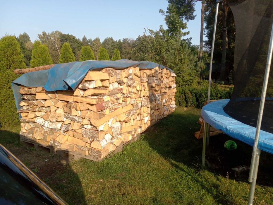 drewno brzoza gruba kominkowe połupana