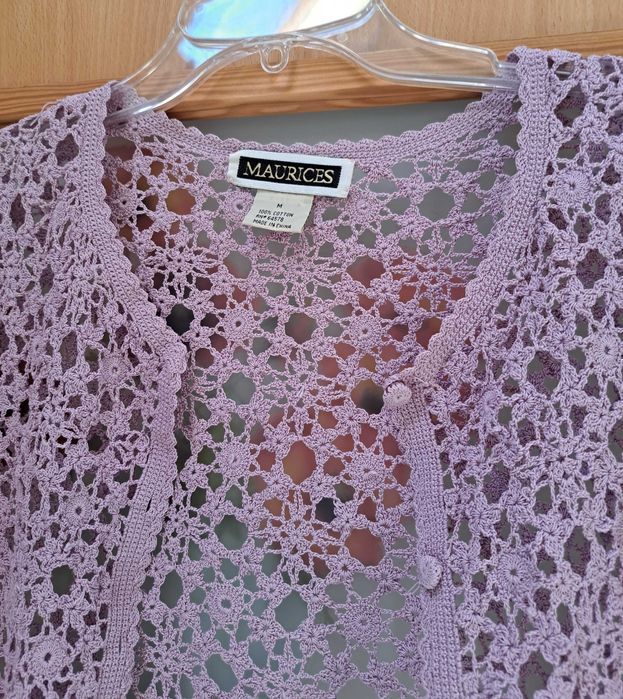 Crop top, bluzeczka ażurkowa rozmiar M