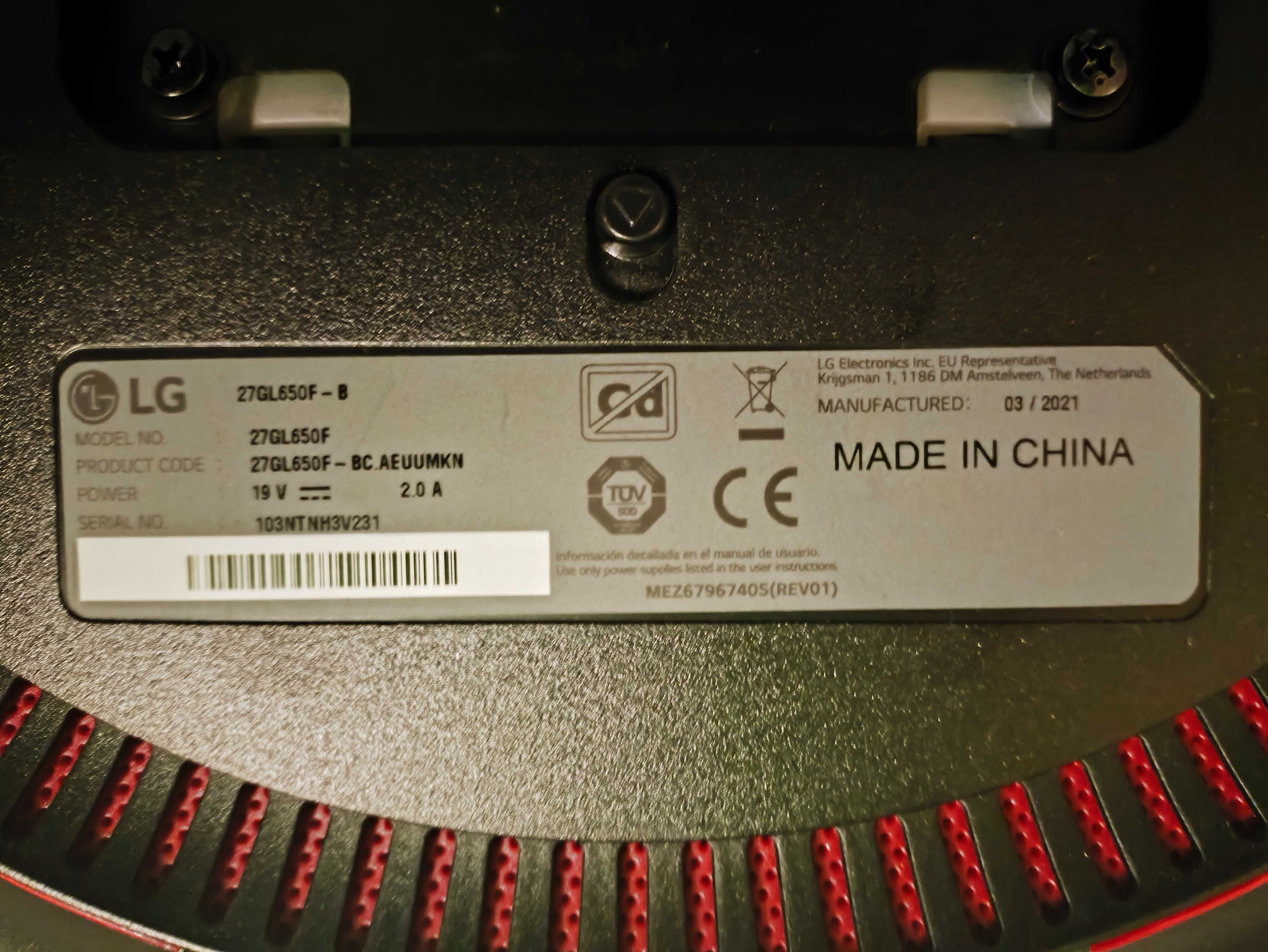 Monitor LG 27GL650F – 27"