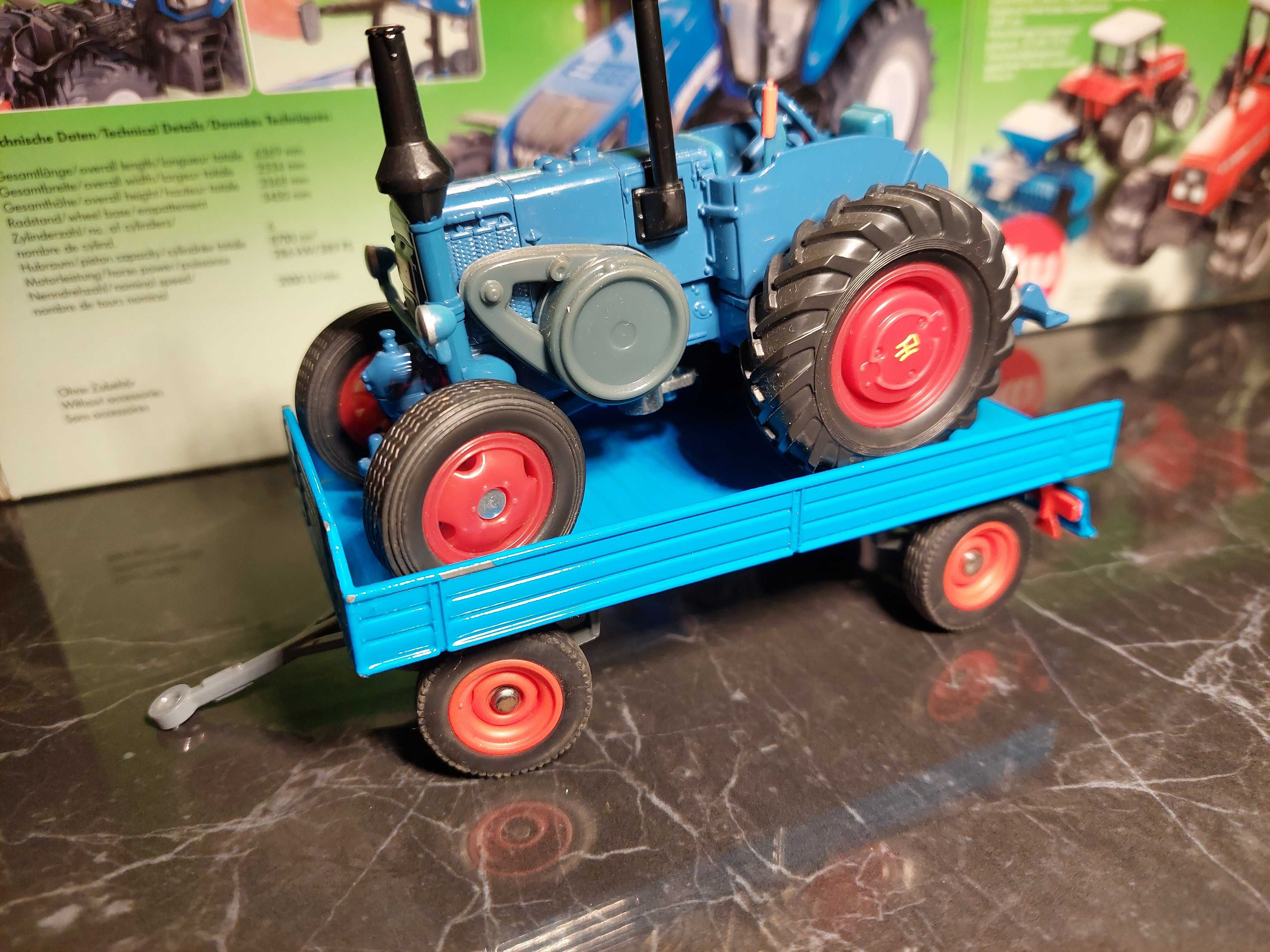 Siku Ciągnik  Traktor Lanz Bulldog z przyczepą i ładunkiem  1:32