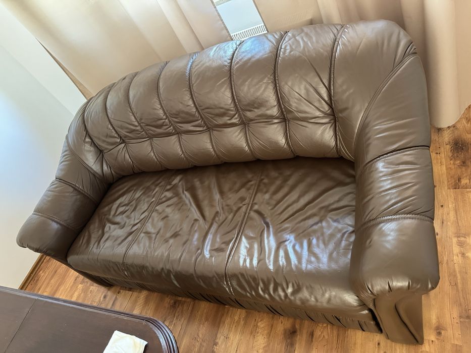 Kanapa skorzana plus fotel