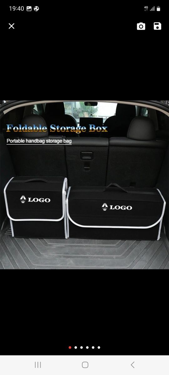 2 caixas de armazenamento para a mala do carro