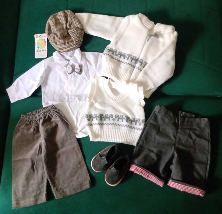 Ciepły komplet do chrztu dla chłopca