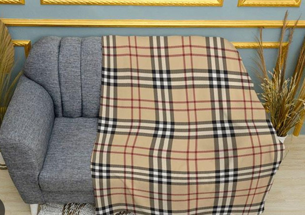 Плед шерсь + альпака в стиле burberry большой