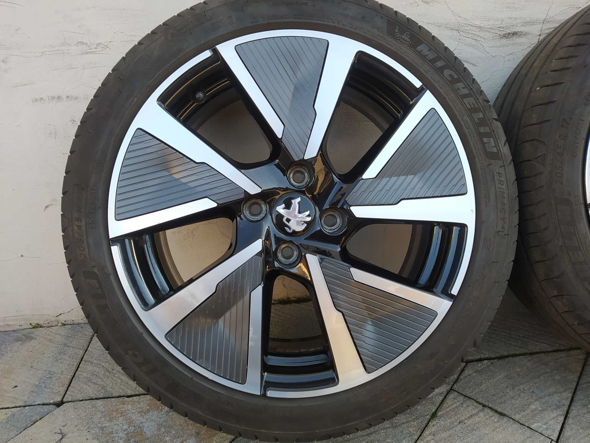 Koła alu 17 Peugeot 208, 4x108, 205/45R17 Michelin