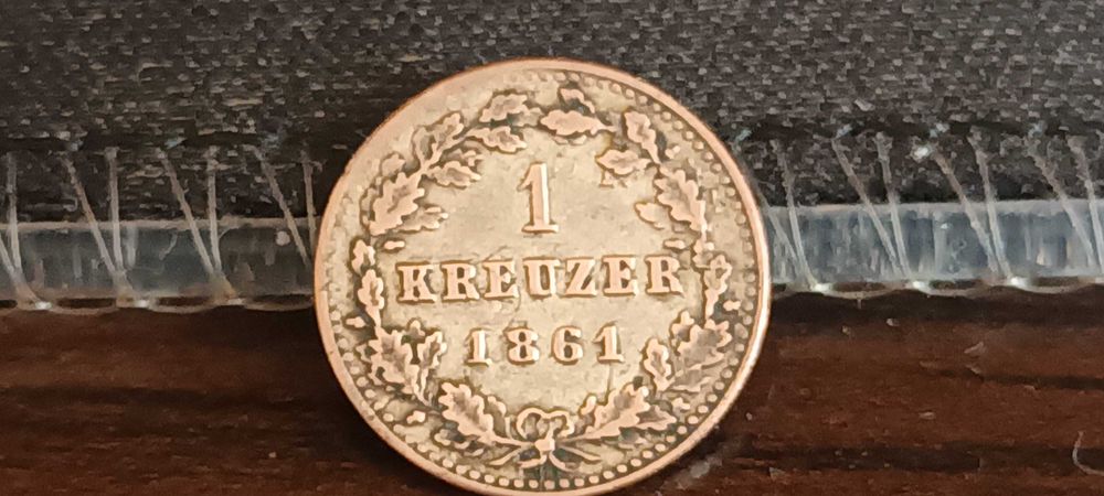Księstwo Nassau  1 krajcar, 1861r.Srebro.Stan