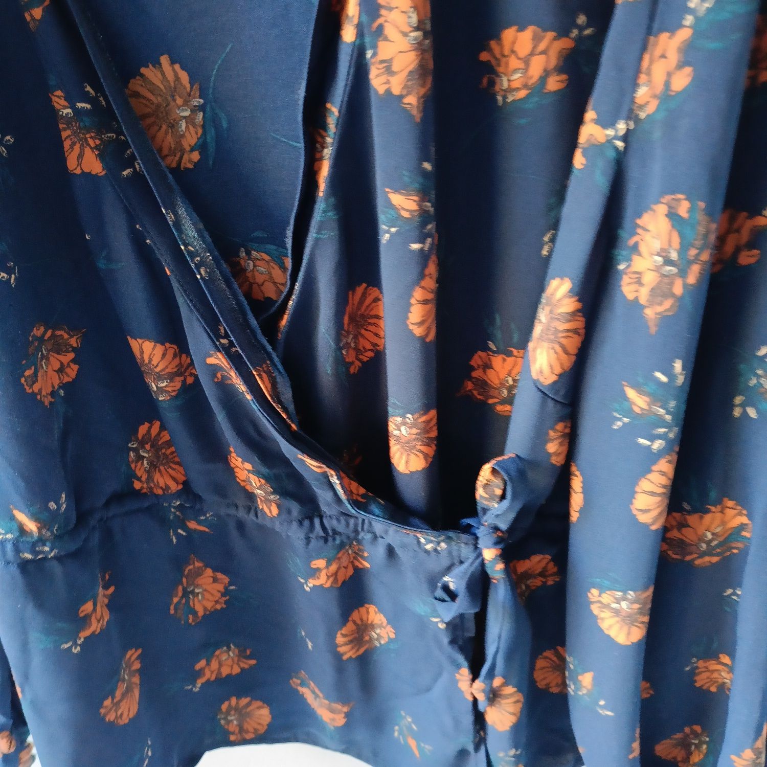 Second script 48 4XL elegancka koszula damska kopertowa floral print