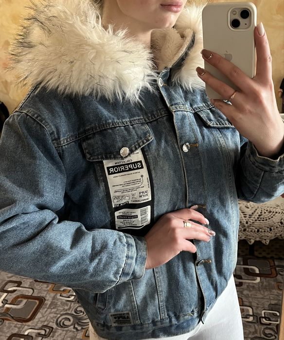 Джинсова куртка на хутрі