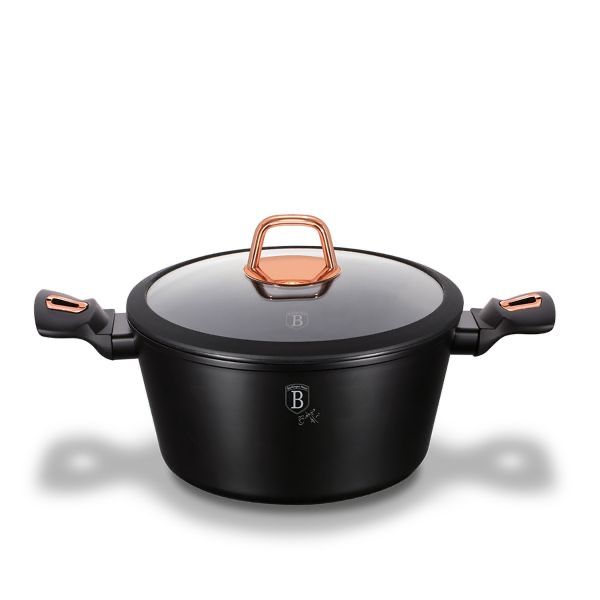 BERLINGERHAUS Garnek 6,1 L Black Rose, System Turbo INDUCTION home&you