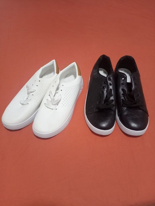 Tênis homem branco e preto