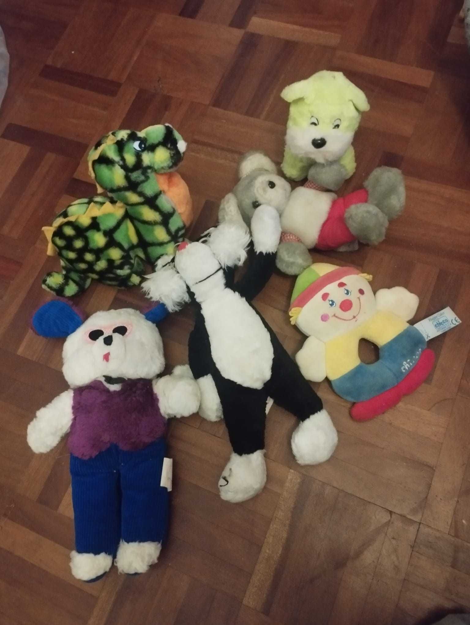 Conjunto de 6 Peluches Vintage em Ótimo Estado