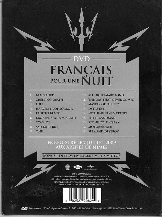Metallica - Français Pour Une Nuit: Live Aux Arènes de Nîmes 2009