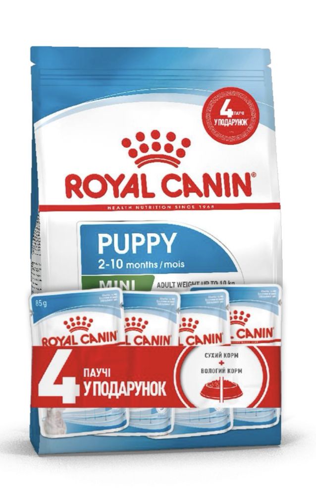 АКЦИЯ!Royal canin Mini PUPPY 2кг+4 пауча в Подарок!