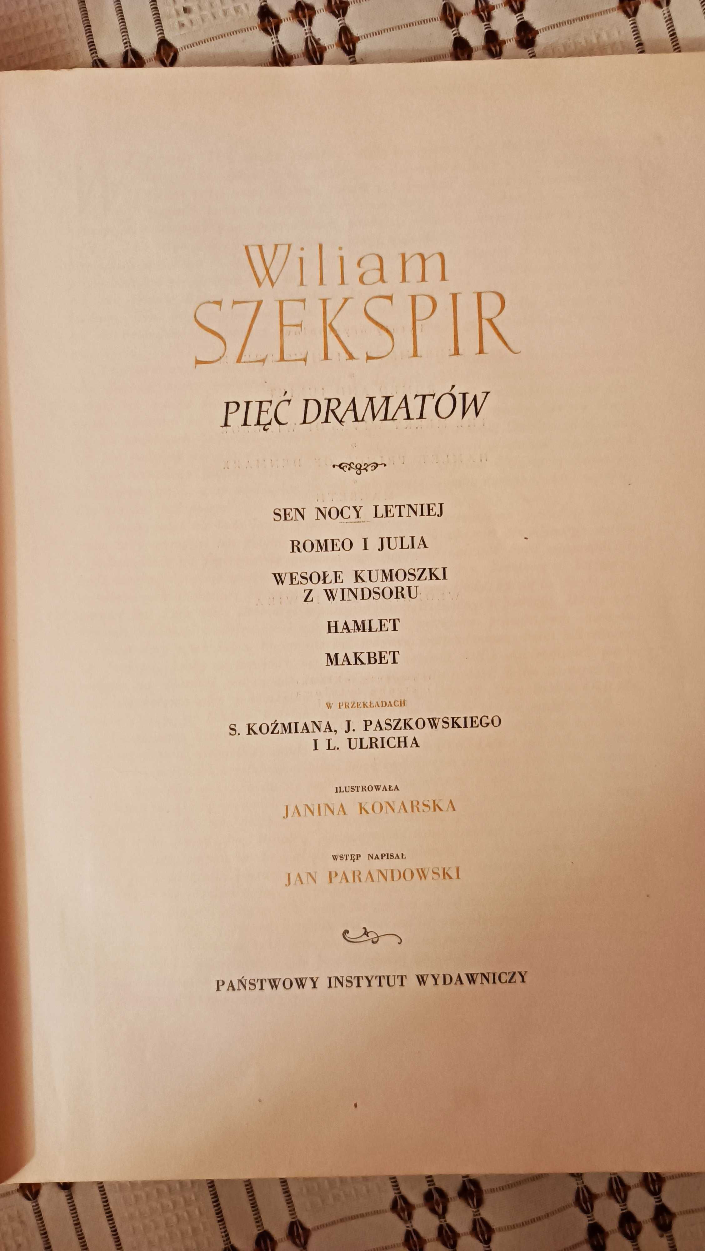 William Szekspir Pięć dramatów