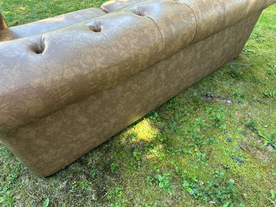 Zestaw dwóch kanap Chesterfield chesterfieldy brązowe 200 cm