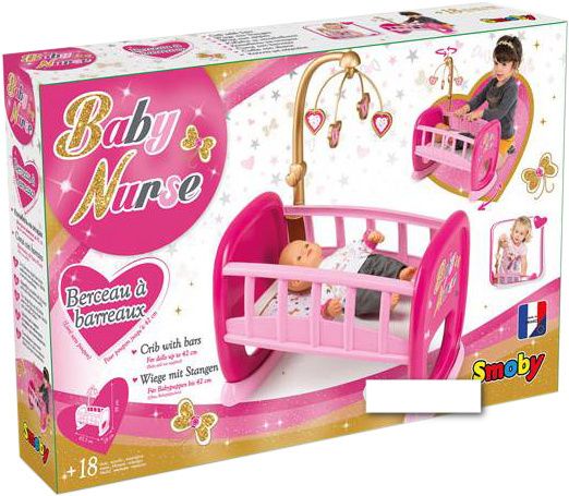 Колыбель Smoby Toys Baby Nurse Прованс с мобилем 47 см 220343