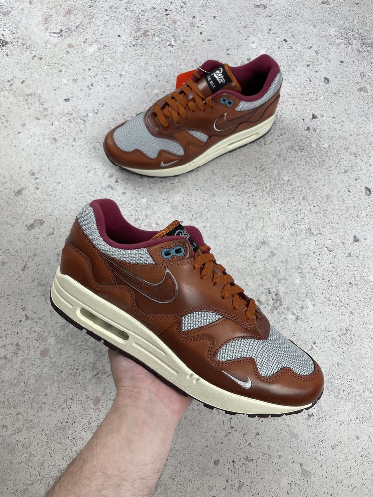 Nike air max 1 x patta dark russet чоловічі кросовки оригінал