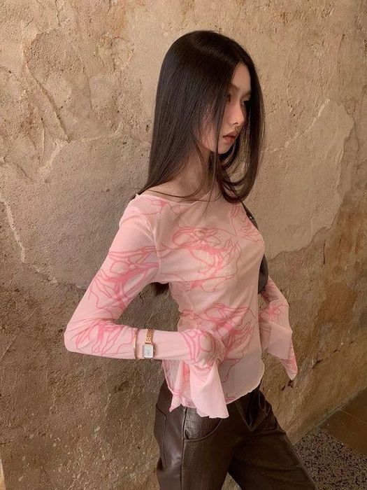 Кофта прозора сітка, лонг з подовженими рукавами, розмір s та m