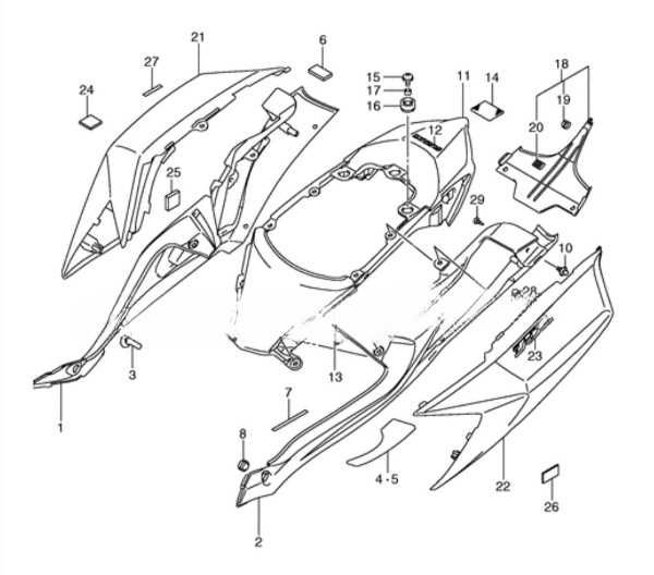 Osłona ramy prawa Suzuki GSX-R 600 750 K8 K9 L0 2008 - 2010