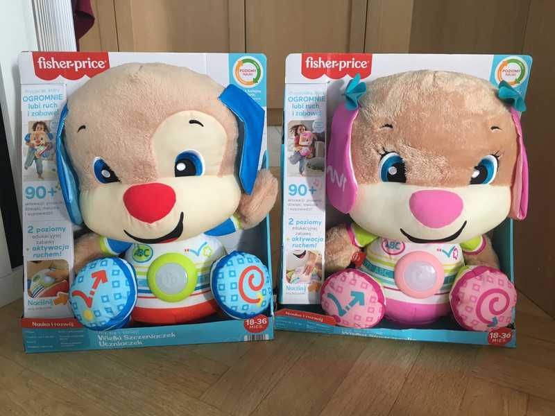 Fisher-Price, WIELKI 40cm Szczeniaczek Uczniaczek zabawka interaktywna