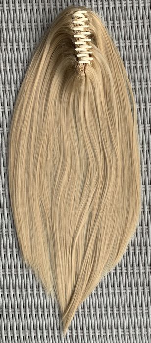 Premium Ultra włosy doczepiane, miodowy blond, kucyk na klamrze
