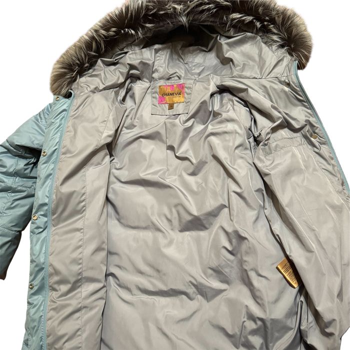женский зимний пуховик,зимняя куртка CHANEVIA с мехом чернобурки