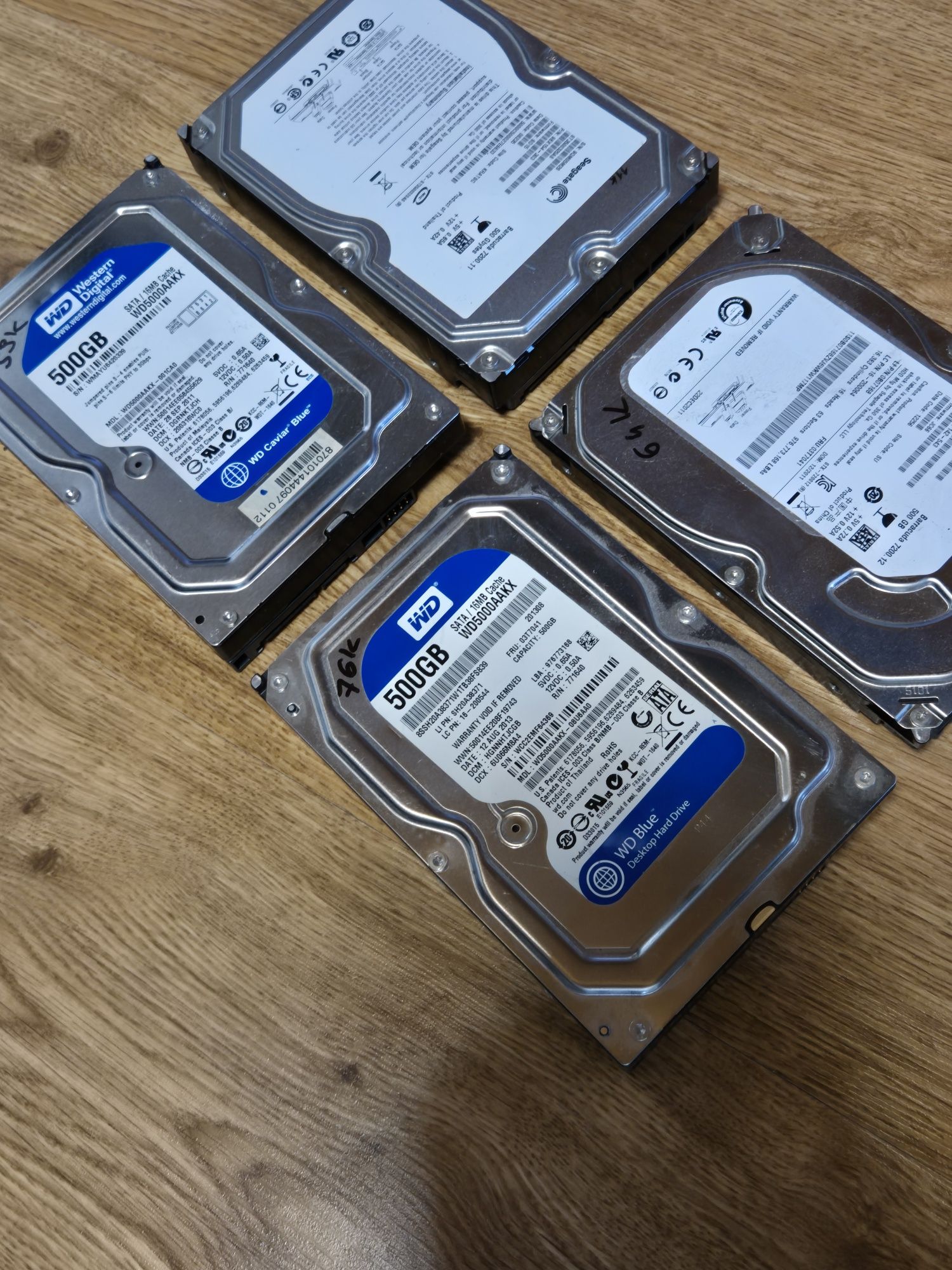 4 x Dysk twardy 500GB Seagate WD