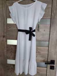 Sukienka biała letnia włoska wiskoza rozmiar uniwersalny