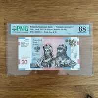20zł Chrzest Polski PMG68 EPQ nr.9933 banknot kolekcjonerski