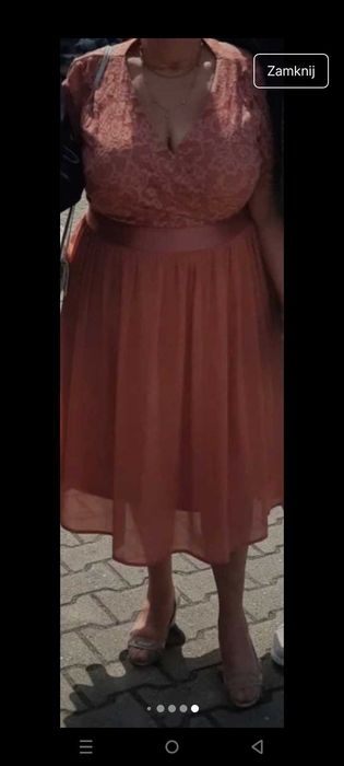 Sukienka koktajlowa ślub wesele przyjęcie r.XXL 46 TANIO