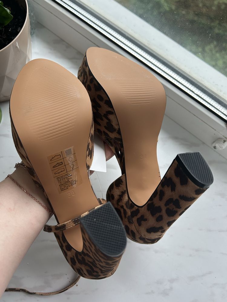 Босоножки туфли h&m леопард