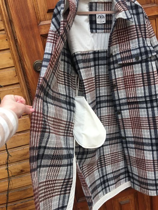 Płaszcz w kratę Zara L/XL