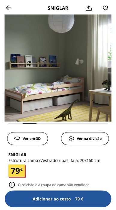 Cama Ikea criança (sniglar) com colchão